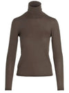 Women's Leandro Slim Fit Turtleneck Brown - MAX MARA - BALAAN 1