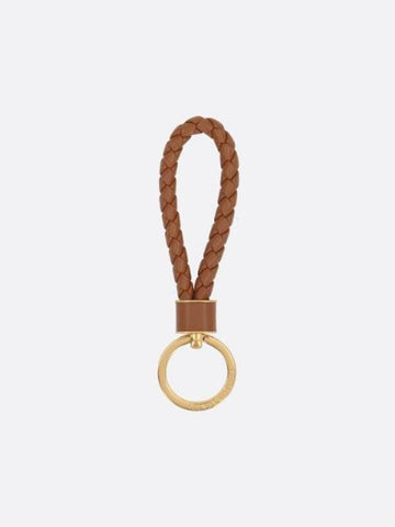 Intrecciato Lambskin Key Holder Brown - BOTTEGA VENETA - BALAAN 1