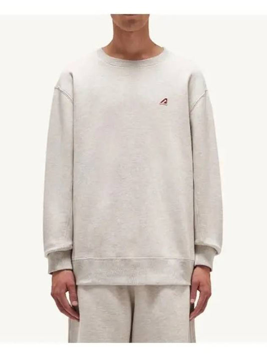 Men's Logo Patch Sweatshirt Pale Gray - AUTRY - BALAAN 2