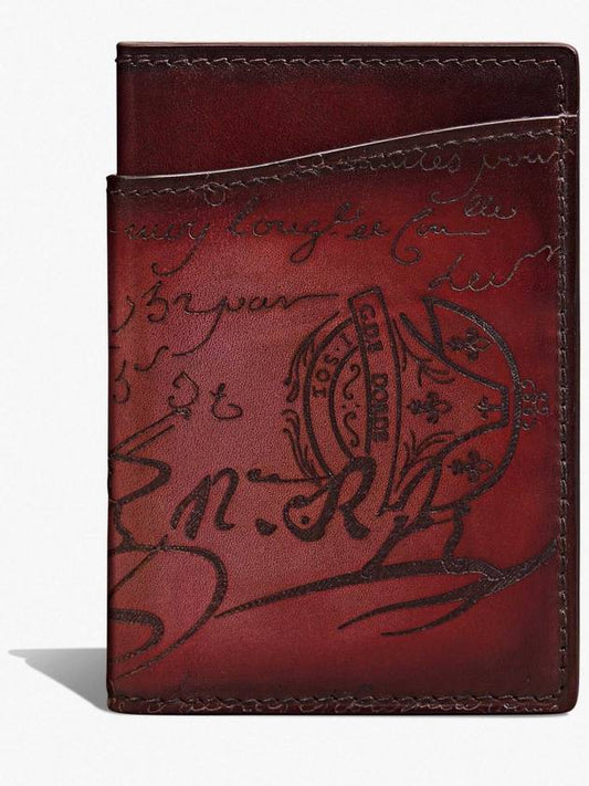 Jagua Scritto Swipe Leather Card Holder - BERLUTI - BALAAN 1