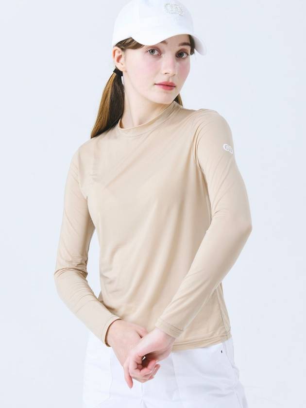 Doyou Know MC Women s Functional Cold Feeling Inner Beige Round Neck Long Sleeve T Shirt DO3232TS11 3 - DOYOUKNOWMC GOLF WEAR - BALAAN 3