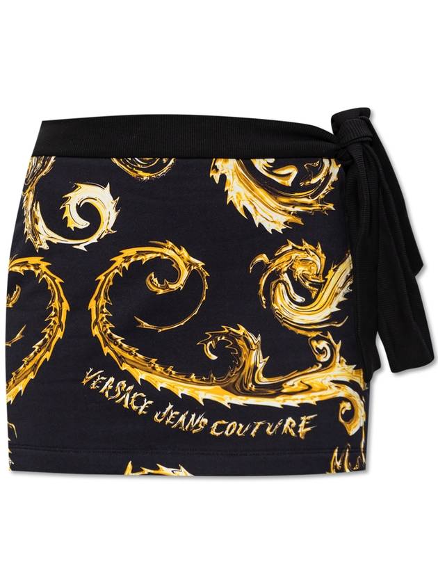 Versace Jeans Couture Skirt With Barocco Print, Women's, Black - VERSACE - BALAAN 1