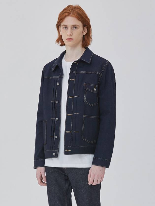 denim two-tuck pocket raw jacket navy - CORK - BALAAN 1