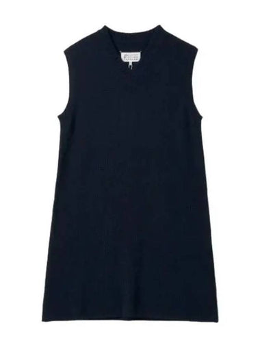 V neck knit dress blue - MAISON MARGIELA - BALAAN 1