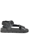 Sporty Leather Re-Nylon Tape Sandals Black - PRADA - BALAAN 6