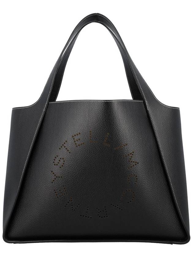 Stella Logo Grainy Tote Bag Black - STELLA MCCARTNEY - BALAAN 2