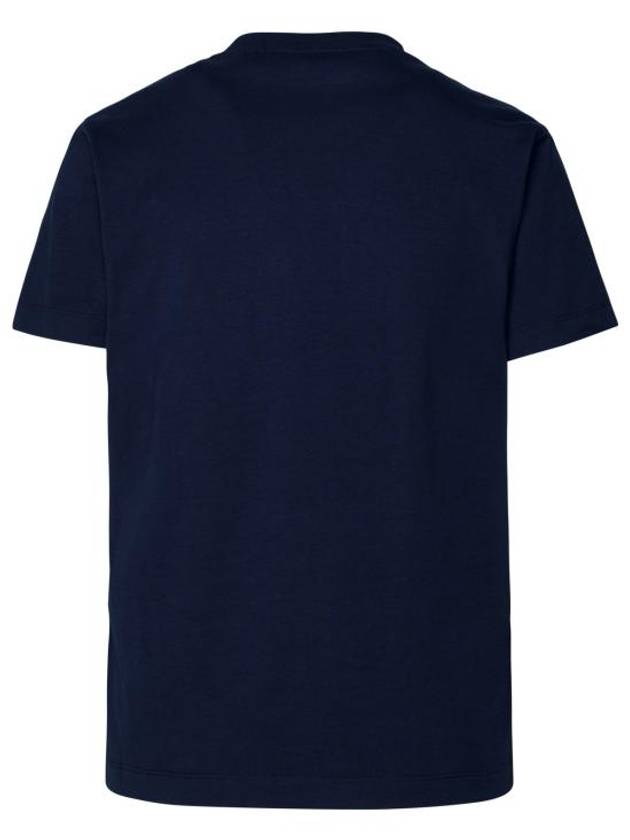 Micro Logo Cotton Short Sleeve T-Shirt Navy - MSGM - BALAAN 4