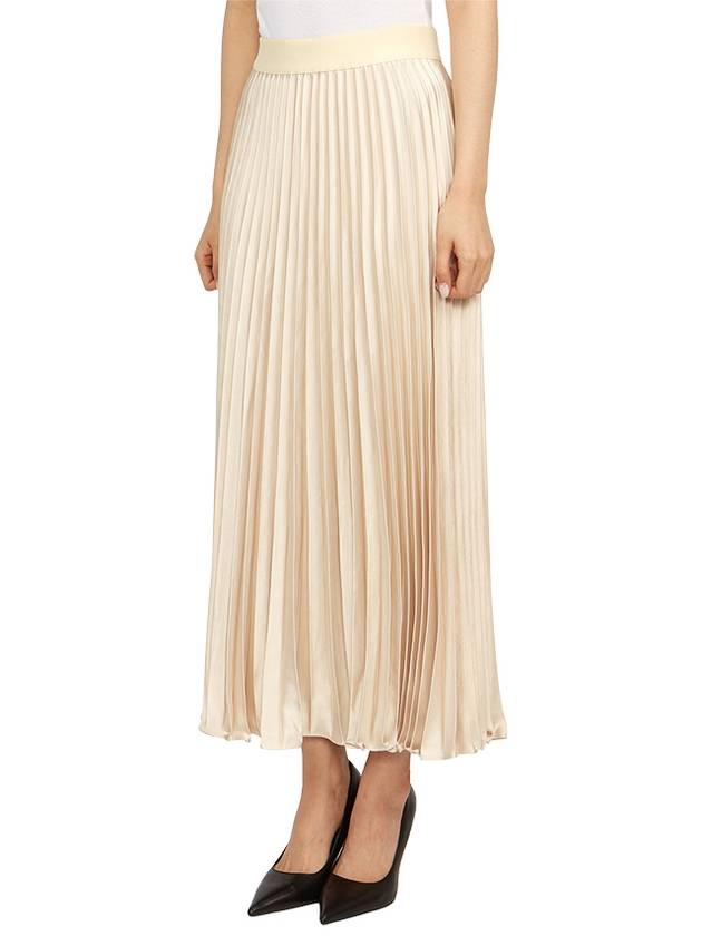 Gavino Long Pleated Skirt Beige - MAX MARA - BALAAN 3