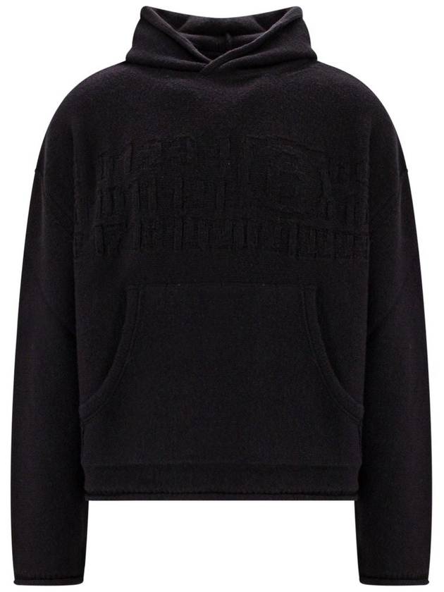 Number Zoom Logo Knit Virgin Wool Hoodie Black - MAISON MARGIELA - BALAAN 2