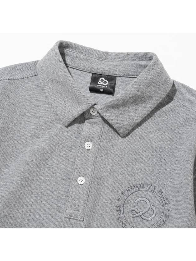 Men s Logo Embroidered Classic Long Sleeve Polo T Shirt M GRAY - 20THHOLE - BALAAN 3