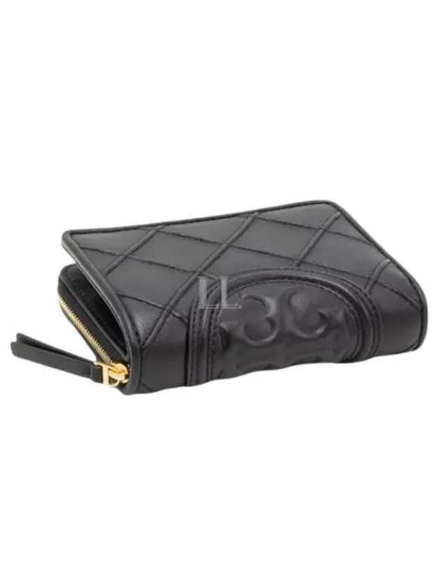 Fleming Soft Leather Half Wallet Black - TORY BURCH - BALAAN 2