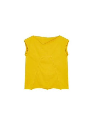 WOMEN Ruffle Neck Sleeveless Top Yellow - RICK OWENS - BALAAN 1