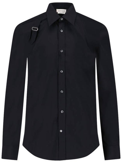 Men's Buckle Long Sleeve Shirt Black - ALEXANDER MCQUEEN - BALAAN 2