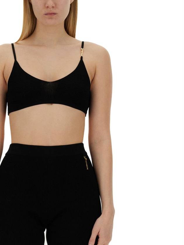 Le Bandeau Pralu Logo Knit Bra Black - JACQUEMUS - BALAAN 5