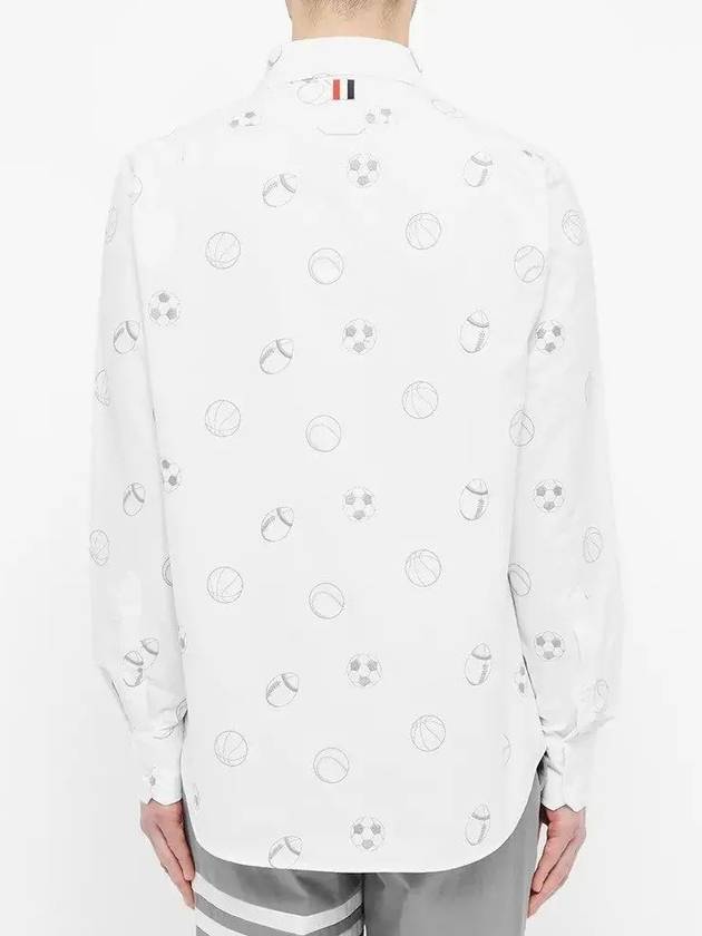 Multiball Embroidery Long Sleeve Shirt White - THOM BROWNE - BALAAN 5