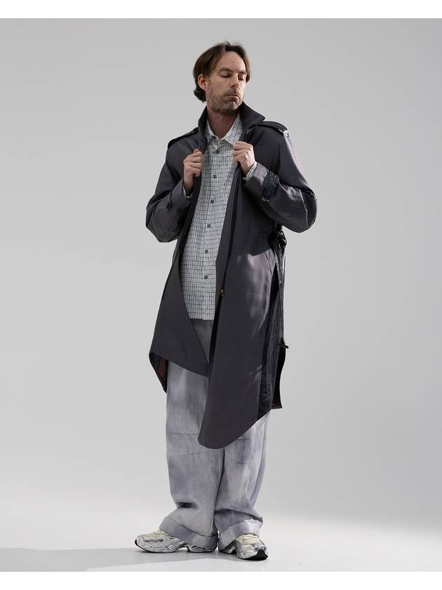 Men's Dancers Runway Silk Single Coat Grey - WHYSOCEREALZ - BALAAN 6