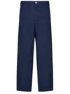 Marina Mid Rise Cotton Canvas Wide Pants Royal Blue - STONE ISLAND - BALAAN 2