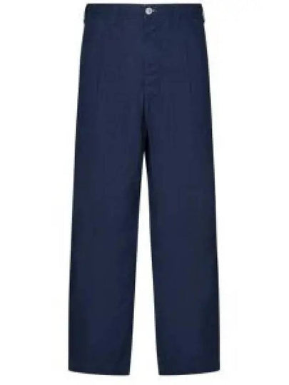 Marina Mid Rise Cotton Canvas Wide Pants Royal Blue - STONE ISLAND - BALAAN 2