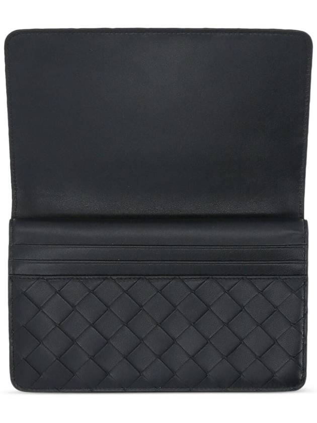 Intrecciato Leather Half Wallet Black - BOTTEGA VENETA - BALAAN 3