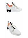 Depart Knit Calfskin Low Sneakers Blanc - HERMES - BALAAN 5