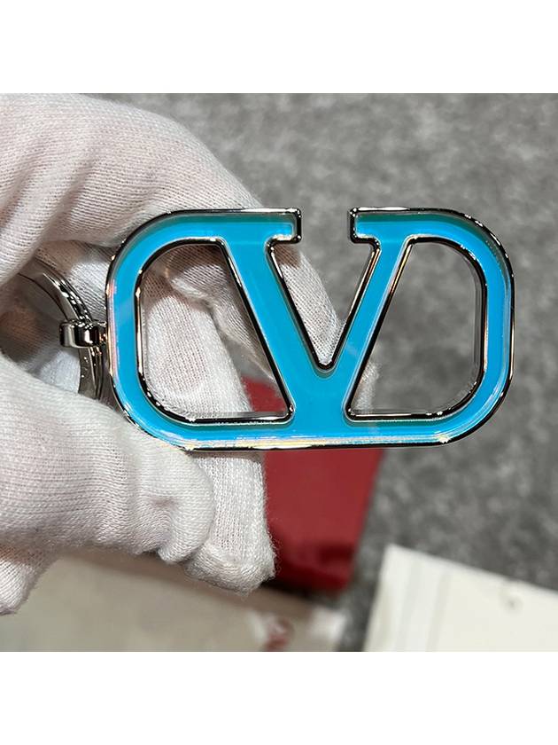 V Logo Signature Key Holder Silver - VALENTINO - BALAAN 6