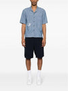 Chambray Logo Short Sleeve Shirt Blue - CP COMPANY - BALAAN 6