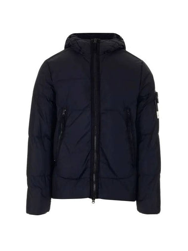 Garment Dyed Crinkle Reps Down Padded Navy - STONE ISLAND - BALAAN 1