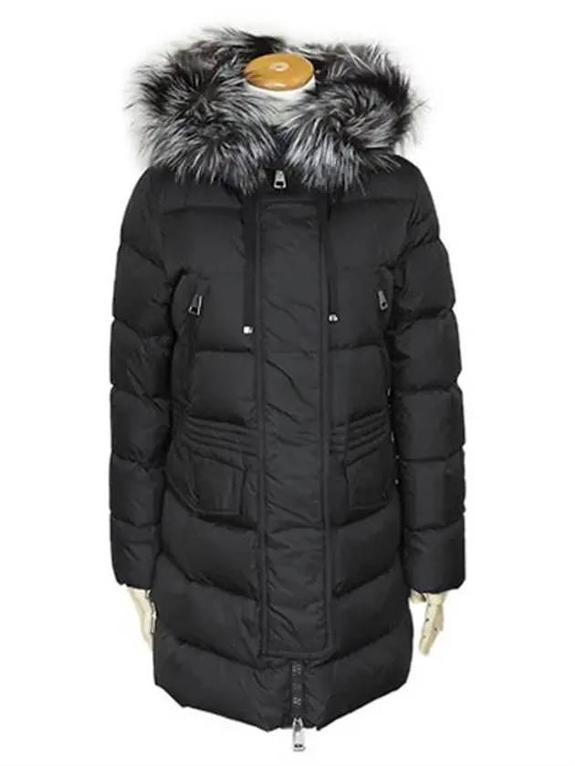 Women's Aphroti Silver Fox Fur Down Long Padding Black - MONCLER - BALAAN 3