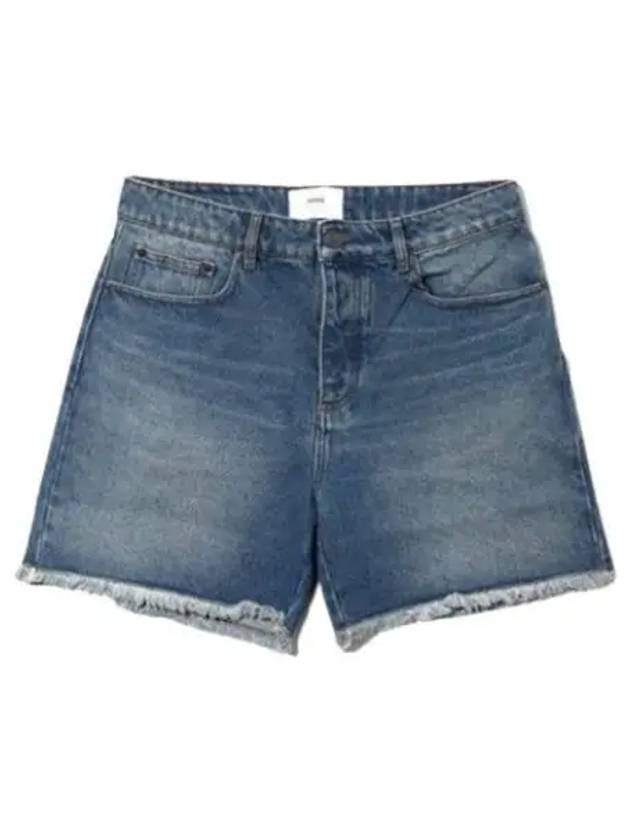 Men's Straight Denim Shorts Blue - AMI - BALAAN 2