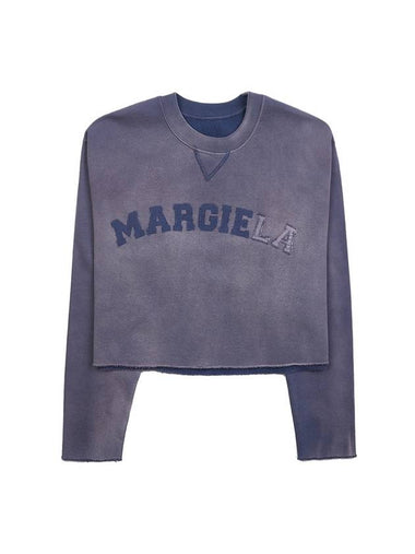 Logo Vintage Cropped Cotton Long Sleeve T-Shirt Lilac - MAISON MARGIELA - BALAAN 1