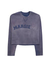 Logo Vintage Cropped Cotton Long Sleeve T-Shirt Lilac - MAISON MARGIELA - BALAAN 10