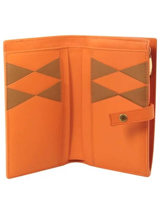 Bicolor Nappa Leather Medium Wallet Orange - BOTTEGA VENETA - BALAAN 5