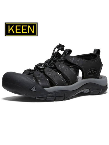 Newport Leather Sandals Black Steel Grey - KEEN - BALAAN 1