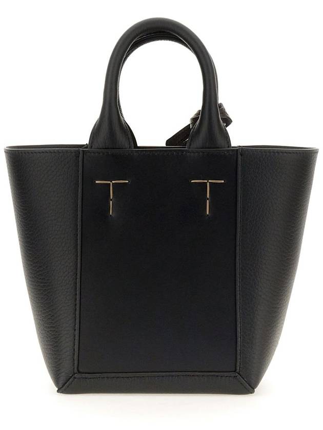 Double Up Leather Tote Bag Black - TOD'S - BALAAN 3