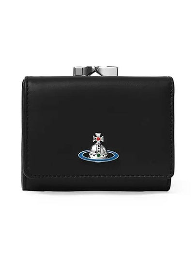 Small Frame Leather Half Wallet Black - VIVIENNE WESTWOOD - BALAAN 2