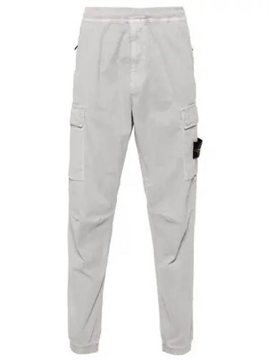 Stretch Cotton Cargo Straight Pants Grey - STONE ISLAND - BALAAN 2