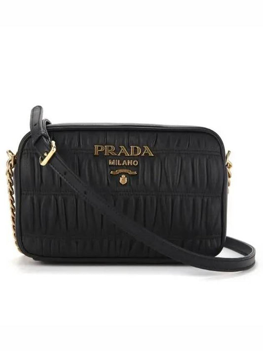 Nappa Gaufre Cross Bag Black - PRADA - BALAAN 1