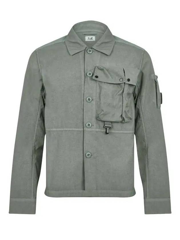 Men's Lens Wappen Tyrone Overfit Long Sleeve Shirt Jacket Grey - CP COMPANY - BALAAN 2