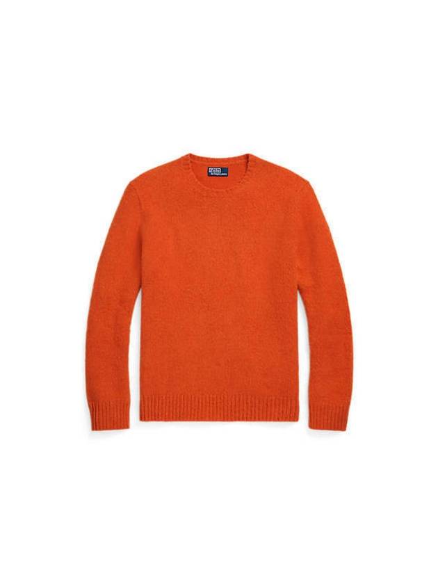 Suede Patch Wool Cashmere Sweater Orange - POLO RALPH LAUREN - BALAAN 1