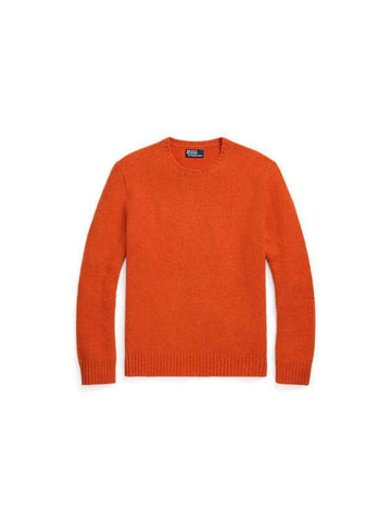 Suede Patch Wool Cashmere Sweater Orange - POLO RALPH LAUREN - BALAAN 1