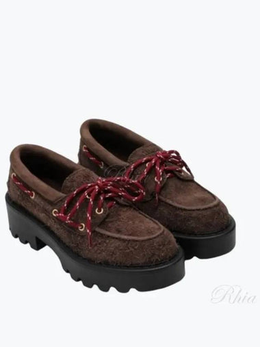 Suede leather lace up loafers 5D293E050054 P F0038 - MIU MIU - BALAAN 1