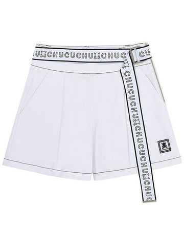 C23MPT002W Belted Short Pants White - CHUCUCHU - BALAAN 1