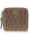 Matelasse Logo Zip Around Half Wallet Sand Beige - MIU MIU - BALAAN 2