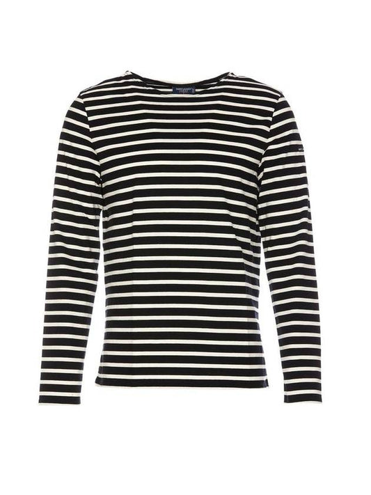 Minquiers Modern Stripe Long Sleeve T-Shirt Noir - SAINT JAMES - BALAAN 1