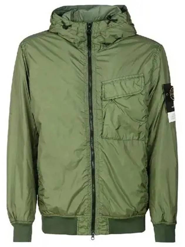 Wappen Patch Nylon Crinklips Hooded Jacket Green - STONE ISLAND - BALAAN 2