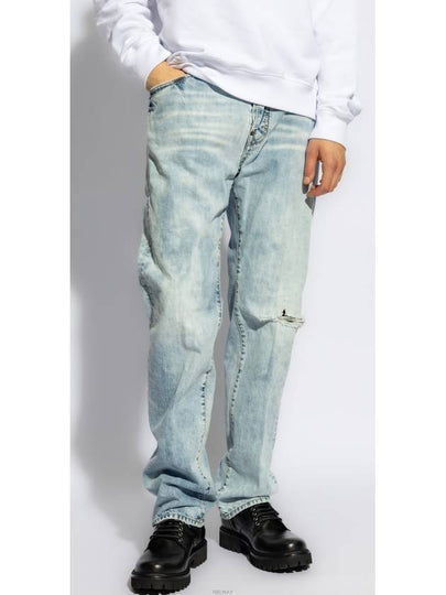 Distressed Straight Jeans Light Blue - DSQUARED2 - BALAAN 2