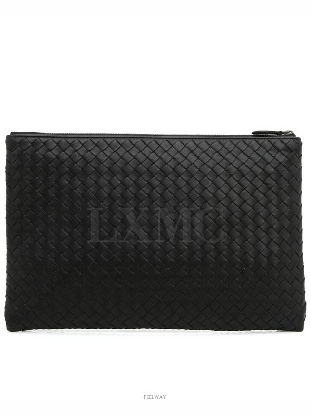 Intrecciato Black Zipper Clutch 522430 Pouch - BOTTEGA VENETA - BALAAN 4