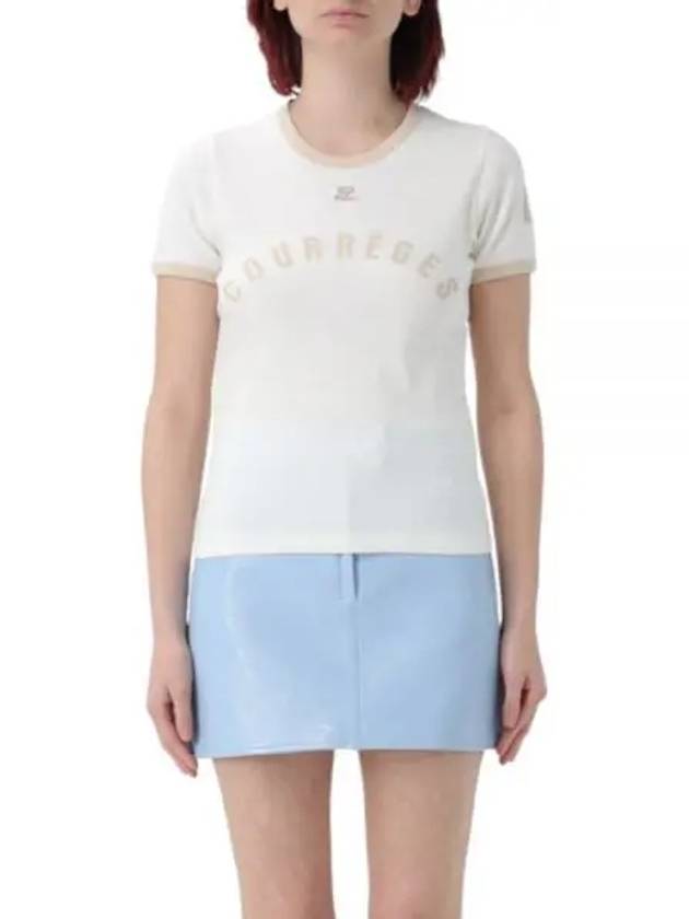 Logo Print Short Sleeve T-shirt White - COURREGES - BALAAN 2