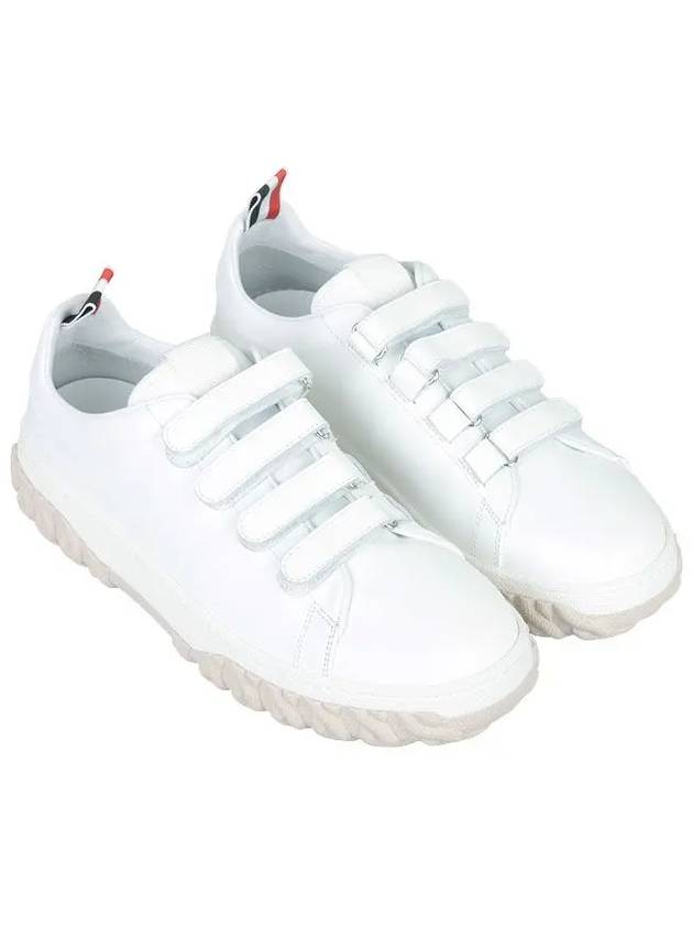 Vitello Calf Court Low Top Sneakers White - THOM BROWNE - BALAAN 4