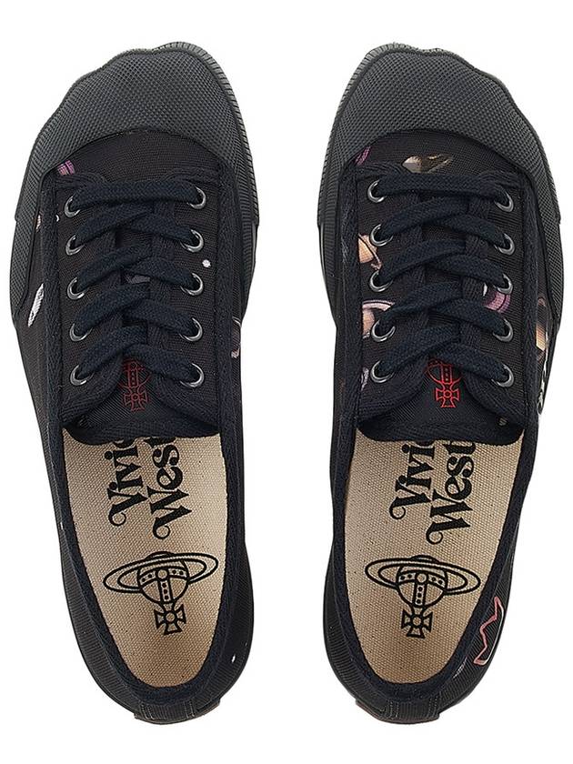 Planet Logo Print Low Top Sneakers Black - VIVIENNE WESTWOOD - BALAAN 7